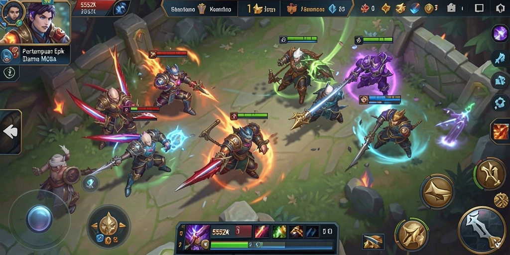 Gameplay menarik dari 555ZK dalam pertarungan MOBA.