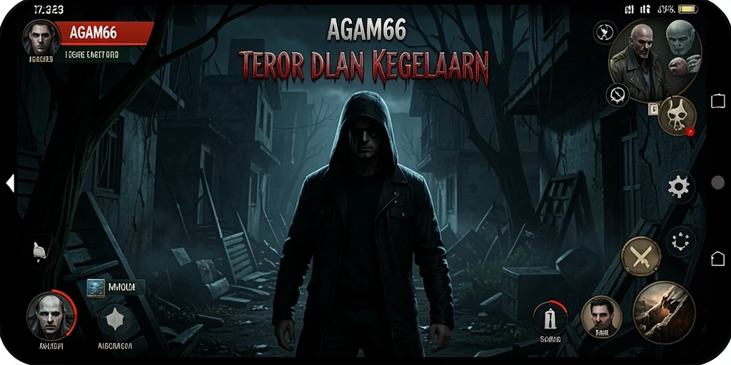 Tangkapan layar AGAM66 menampilkan momen menegangkan dalam suasana Horror yang gelap.