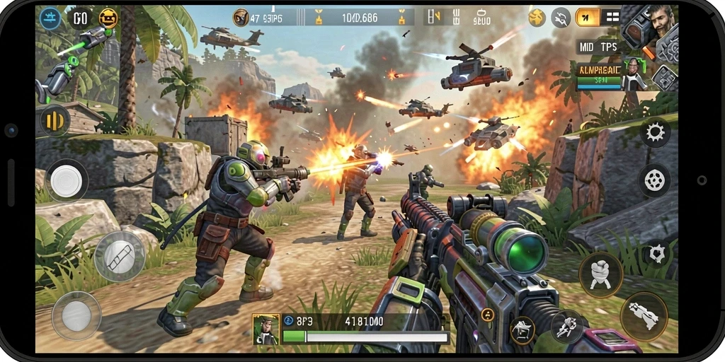 Gameplay DMD686 yang menegangkan dan seru dalam mode TPS.