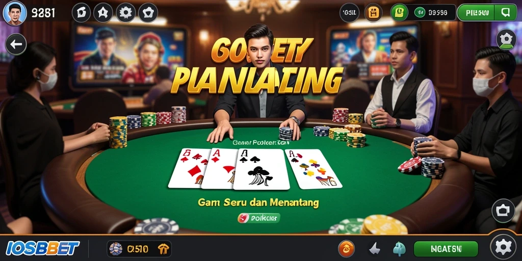 Screenshot gameplay <strong>IOSBET</strong> menampilkan aksi seru di meja poker.