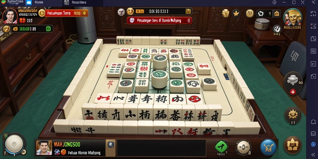 Tangkapan layar gameplay MAHJONG500 yang menampilkan tantangan Mahjong yang menarik.