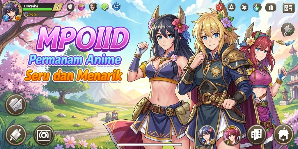 Screenshot MPOID menampilkan aksi seru karakter-karakter Anime.