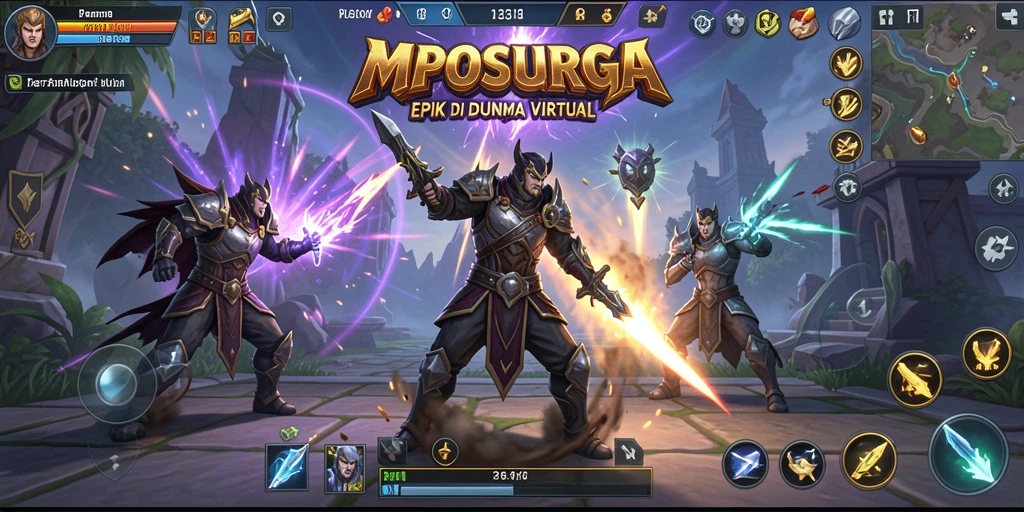 Tampilan gameplay MPOSURGA yang intens dan seru dengan aksi pertarungan.
