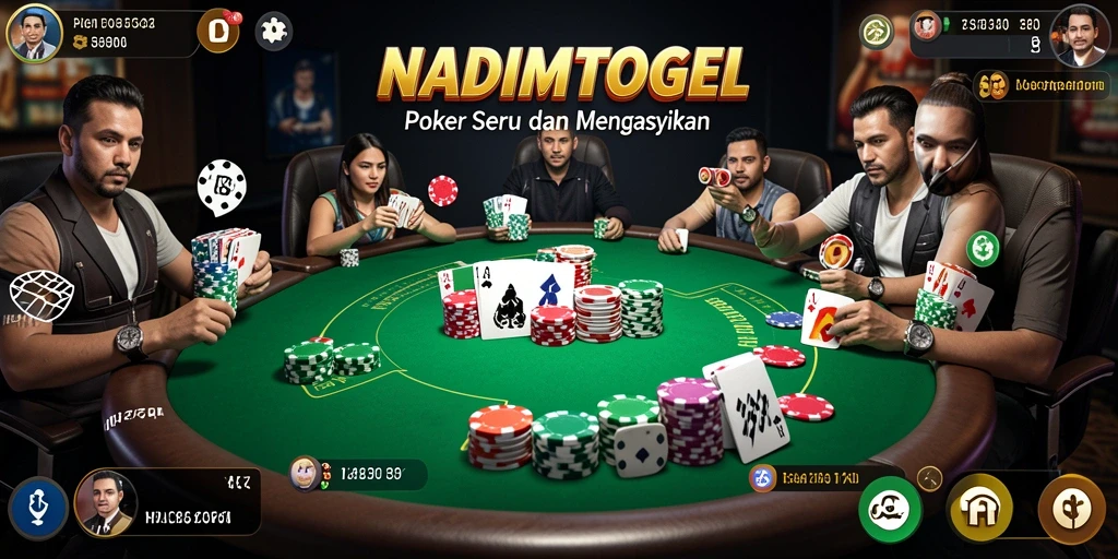 Tampilan gameplay seru dalam aplikasi Poker NADIMTOGEL.