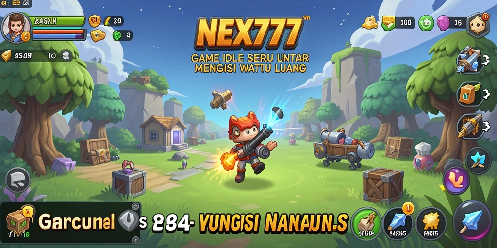 Screenshot NEX777 menampilkan gameplay Idle yang menyenangkan.