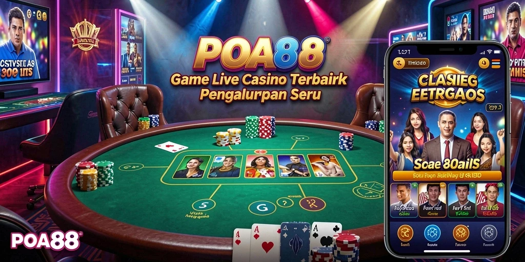 Tampilan gameplay POA88 dengan dealer langsung yang profesional.