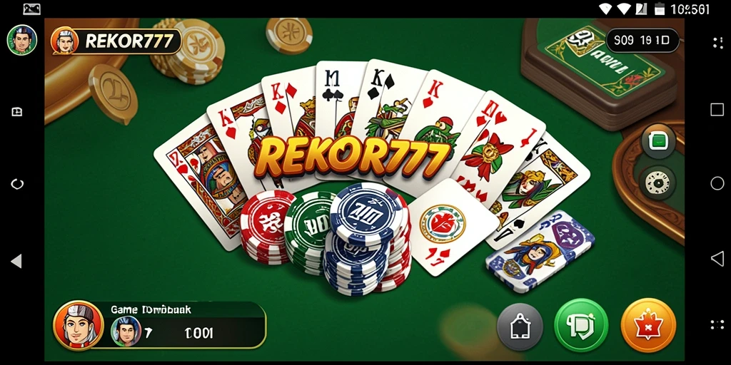 Tampilan utama gameplay seru game Domino REKOR777.