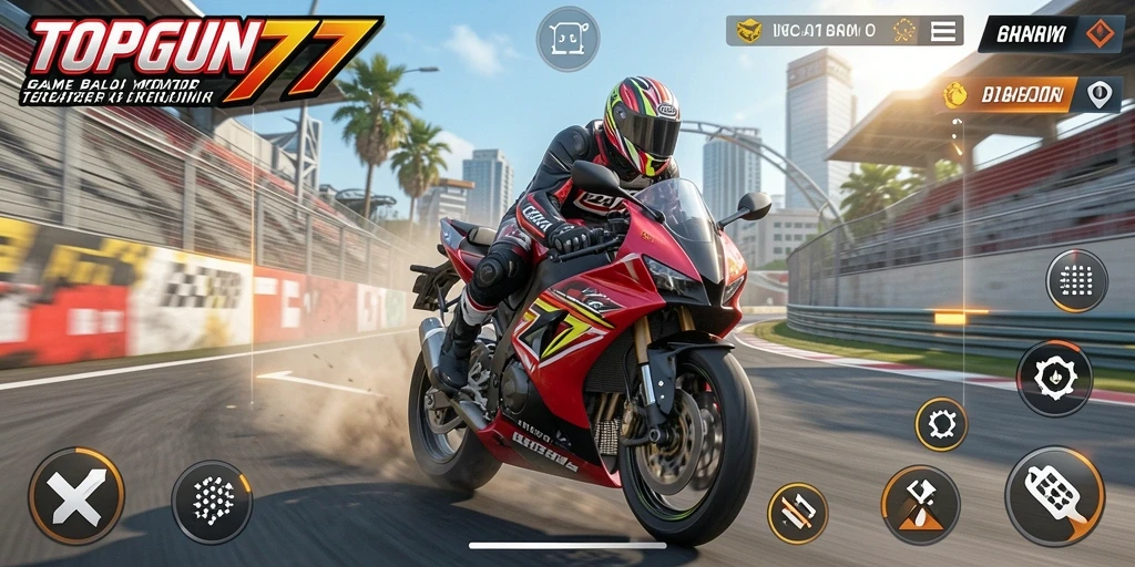 Tampilan gameplay seru dan menegangkan dalam TOPGUN77.