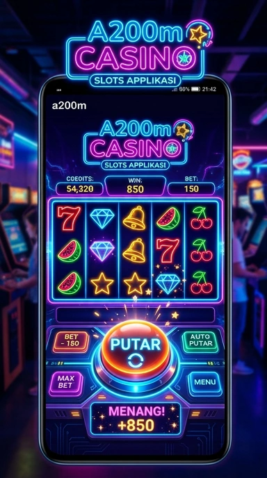 Tampilan utama aplikasi a200m dengan berbagai kategori.